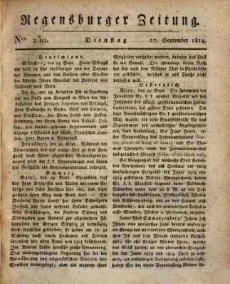 Regensburger Zeitung Dienstag 27. September 1814