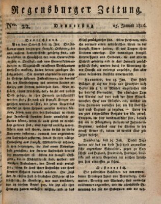 Regensburger Zeitung Donnerstag 25. Januar 1816