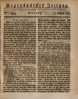 Regensburger Zeitung Freitag 11. Oktober 1816