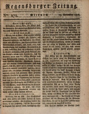 Regensburger Zeitung Mittwoch 13. November 1816