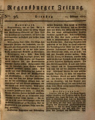 Regensburger Zeitung Dienstag 11. Februar 1817