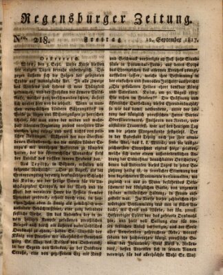 Regensburger Zeitung Freitag 12. September 1817