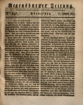 Regensburger Zeitung Donnerstag 16. Oktober 1817
