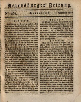Regensburger Zeitung Samstag 1. November 1817