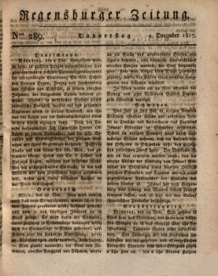 Regensburger Zeitung Donnerstag 4. Dezember 1817