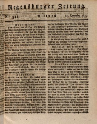 Regensburger Zeitung Mittwoch 31. Dezember 1817