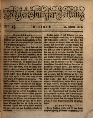 Regensburger Zeitung Mittwoch 21. Januar 1818