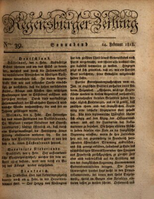 Regensburger Zeitung Samstag 14. Februar 1818