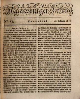 Regensburger Zeitung Samstag 28. Februar 1818