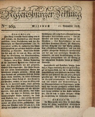 Regensburger Zeitung Mittwoch 11. November 1818