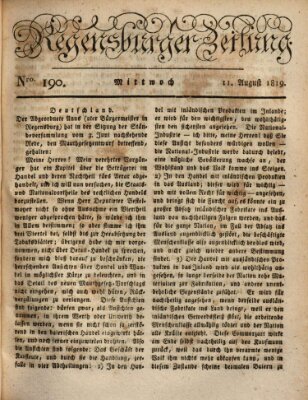 Regensburger Zeitung Mittwoch 11. August 1819
