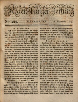 Regensburger Zeitung Samstag 18. September 1819