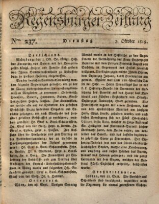 Regensburger Zeitung Dienstag 5. Oktober 1819