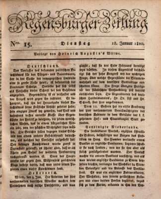 Regensburger Zeitung Dienstag 18. Januar 1820