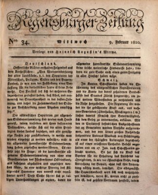 Regensburger Zeitung Mittwoch 9. Februar 1820