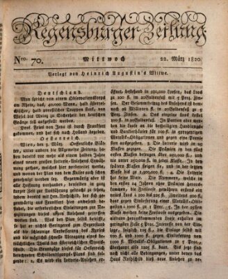 Regensburger Zeitung Mittwoch 22. März 1820