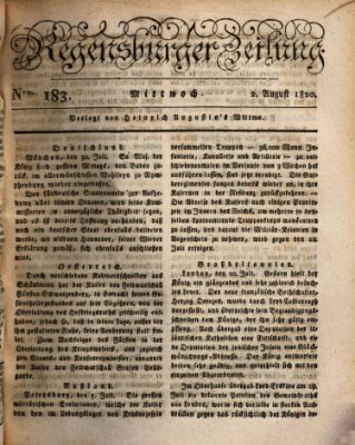 Regensburger Zeitung Mittwoch 2. August 1820