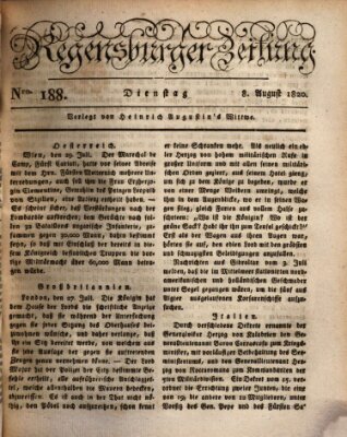 Regensburger Zeitung Dienstag 8. August 1820