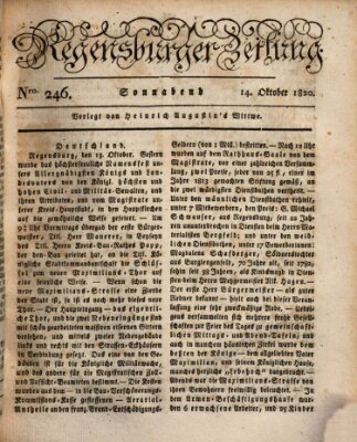 Regensburger Zeitung Samstag 14. Oktober 1820