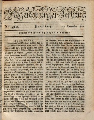 Regensburger Zeitung Freitag 29. Dezember 1820