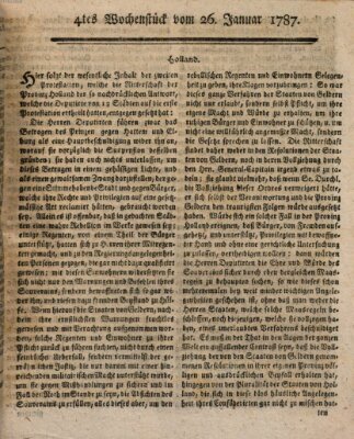 Staats-Relation der neuesten europäischen Nachrichten und Begebenheiten Freitag 26. Januar 1787