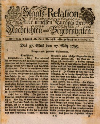 Staats-Relation der neuesten europäischen Nachrichten und Begebenheiten Freitag 27. März 1795
