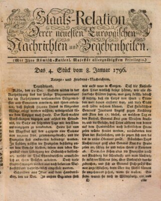 Staats-Relation der neuesten europäischen Nachrichten und Begebenheiten Freitag 8. Januar 1796