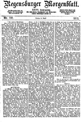 Regensburger Morgenblatt Sonntag 24. August 1873