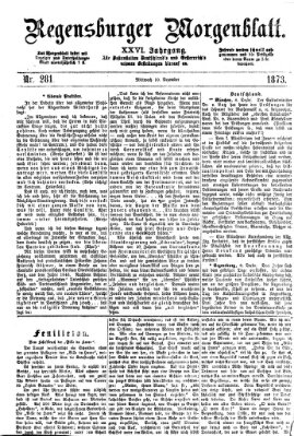 Regensburger Morgenblatt Mittwoch 10. Dezember 1873