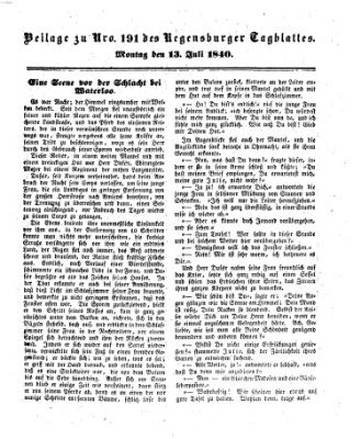 Regensburger Conversations-Blatt (Regensburger Tagblatt) Montag 13. Juli 1840