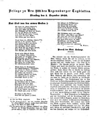 Regensburger Conversations-Blatt (Regensburger Tagblatt) Dienstag 1. Dezember 1840