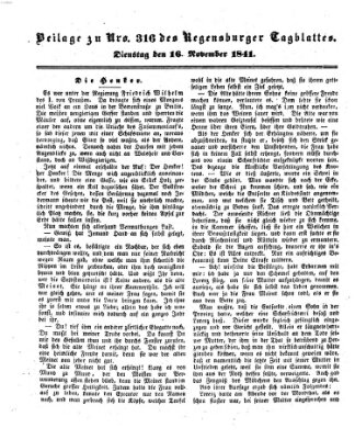 Regensburger Conversations-Blatt (Regensburger Tagblatt) Dienstag 16. November 1841
