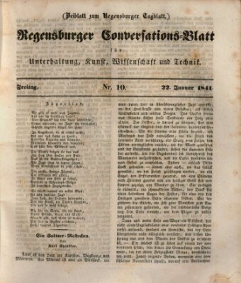 Regensburger Conversations-Blatt (Regensburger Tagblatt) Freitag 22. Januar 1841