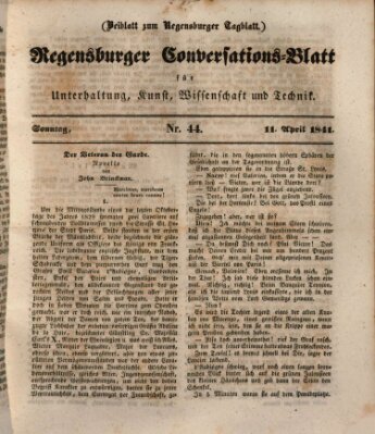 Regensburger Conversations-Blatt (Regensburger Tagblatt) Sonntag 11. April 1841