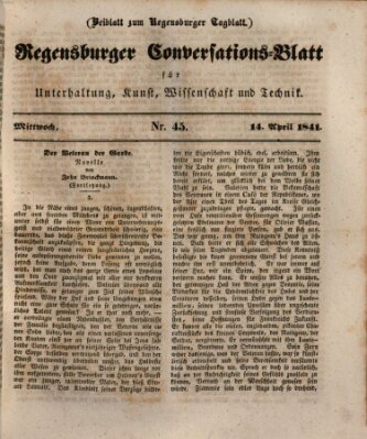 Regensburger Conversations-Blatt (Regensburger Tagblatt) Mittwoch 14. April 1841