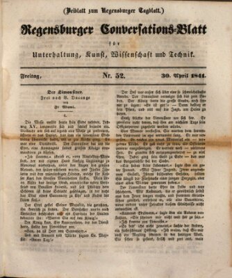 Regensburger Conversations-Blatt (Regensburger Tagblatt) Freitag 30. April 1841