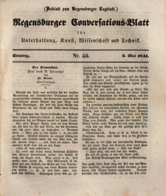 Regensburger Conversations-Blatt (Regensburger Tagblatt) Sonntag 2. Mai 1841