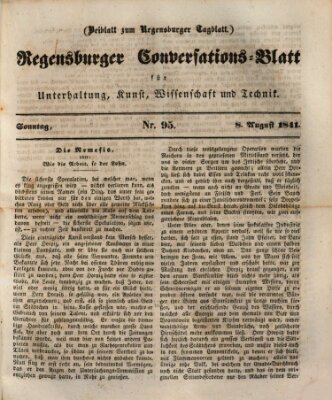 Regensburger Conversations-Blatt (Regensburger Tagblatt) Sonntag 8. August 1841