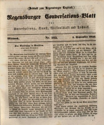Regensburger Conversations-Blatt (Regensburger Tagblatt) Mittwoch 1. September 1841