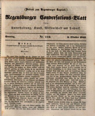 Regensburger Conversations-Blatt (Regensburger Tagblatt) Sonntag 3. Oktober 1841
