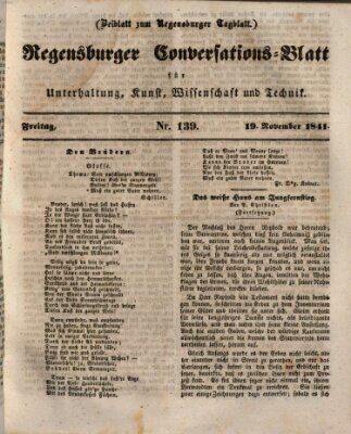 Regensburger Conversations-Blatt (Regensburger Tagblatt) Freitag 19. November 1841