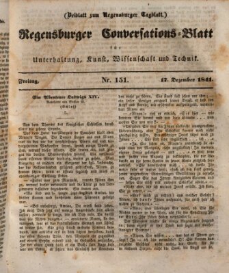 Regensburger Conversations-Blatt (Regensburger Tagblatt) Freitag 17. Dezember 1841