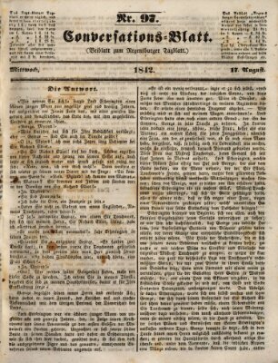Regensburger Conversations-Blatt (Regensburger Tagblatt) Mittwoch 17. August 1842
