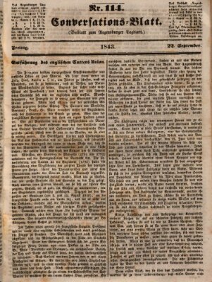Regensburger Conversations-Blatt (Regensburger Tagblatt) Freitag 22. September 1843