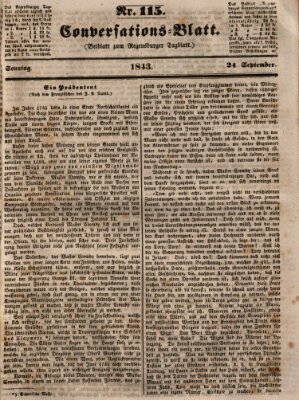 Regensburger Conversations-Blatt (Regensburger Tagblatt) Sonntag 24. September 1843
