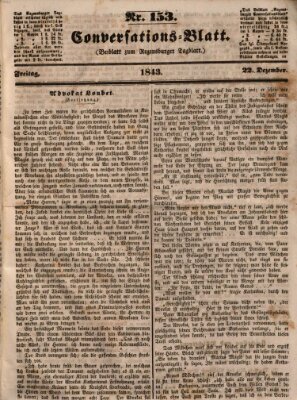 Regensburger Conversations-Blatt (Regensburger Tagblatt) Freitag 22. Dezember 1843
