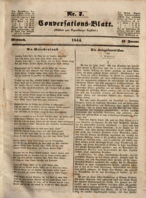 Regensburger Conversations-Blatt (Regensburger Tagblatt) Mittwoch 17. Januar 1844