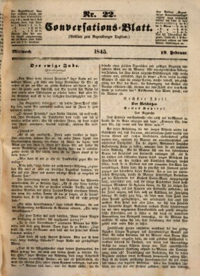 Regensburger Conversations-Blatt (Regensburger Tagblatt) Mittwoch 19. Februar 1845