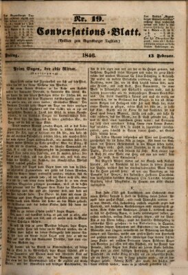 Regensburger Conversations-Blatt (Regensburger Tagblatt) Freitag 13. Februar 1846