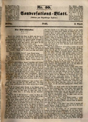 Regensburger Conversations-Blatt (Regensburger Tagblatt) Freitag 3. April 1846
